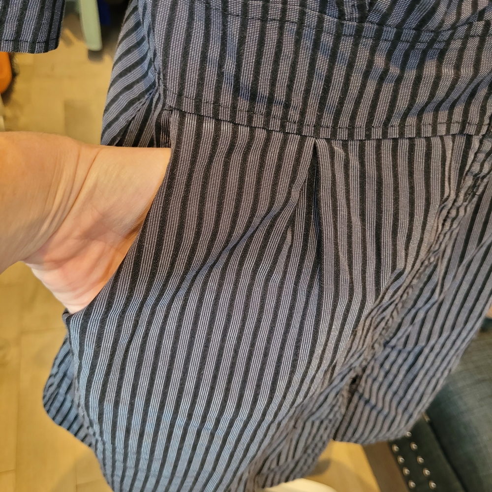 striped Ruffle Button-Up Dress - Picture 4 of 5